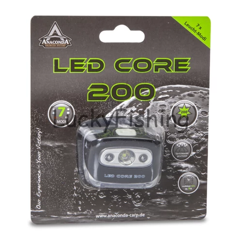 ANACONDA LED-Core 200 led fejlámpa / 200lm / esőálló / max üzemidő 9 óra / 3X1,5v AAA