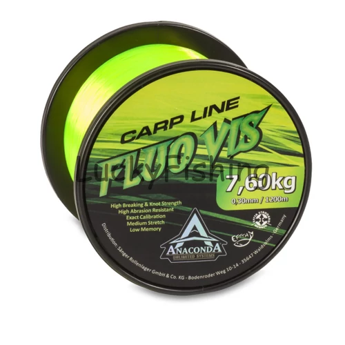 ANACONDA Fluovis Green Carp Line monofil zsinór zöld / 0,28mm / 1200m /  6,35kg
