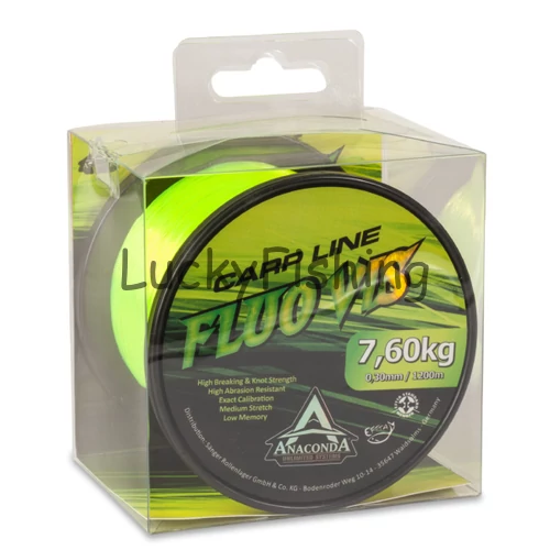ANACONDA Fluovis Green Carp Line monofil zsinór zöld / 0,28mm / 1200m /  6,35kg