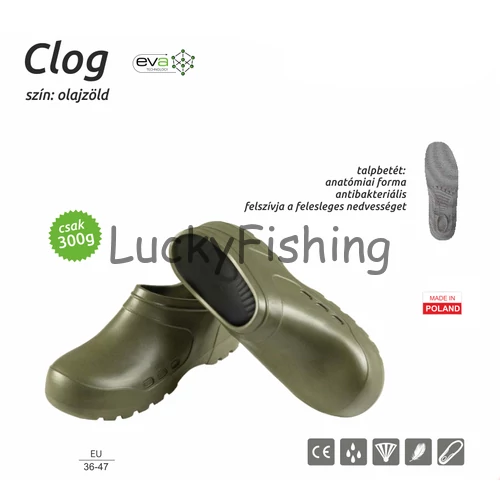 Camminare – Clog EVA klumpa Eva cipő + talpbetét ZÖLD Méret: 36