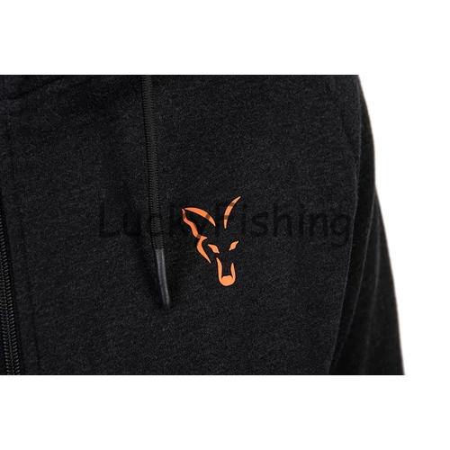 Fox Collection LW Hoody Kapucnis Pulóver - Black&Orange - 2XL