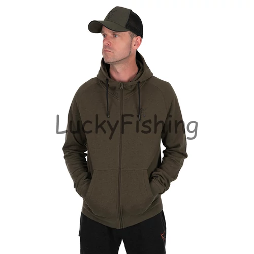 Fox Collection LW Hoody Kapucnis Pulóver - Green&Black - 3XL
