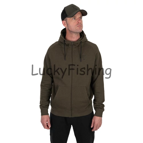 Fox Collection LW Hoody Kapucnis Pulóver - Green&Black - 3XL