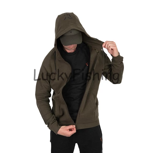 Fox Collection LW Hoody Kapucnis Pulóver - Green&Black - 3XL