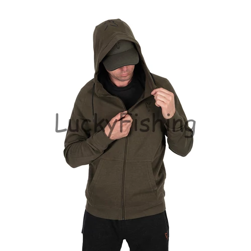 Fox Collection LW Hoody Kapucnis Pulóver - Green&Black - 3XL
