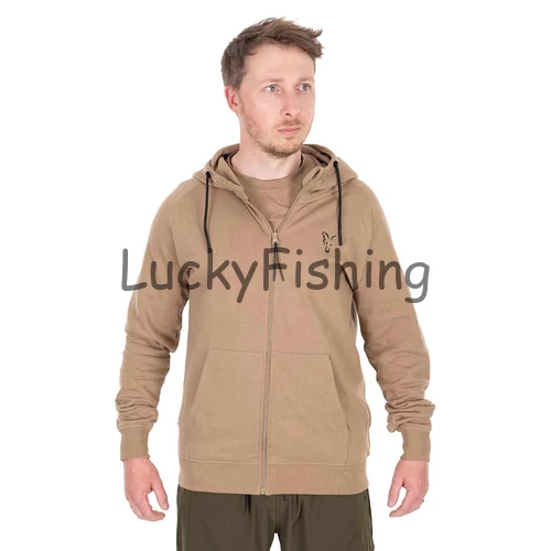 Fox Collection LW Zip Hoody – Tan Ltd Cipzáras Kapucnis Pulóver – Limitált szín - XL