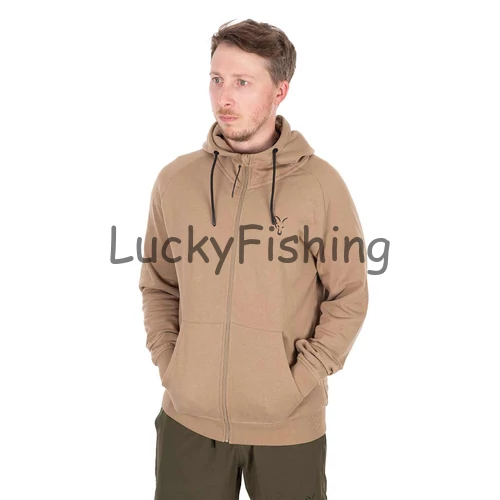 Fox Collection LW Zip Hoody – Tan Ltd Cipzáras Kapucnis Pulóver – Limitált szín - XL