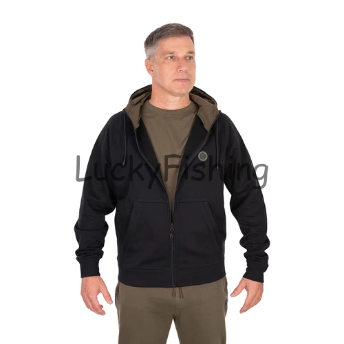 FOX Collection Cipzáras Hoody - Pulóver - Fekete - L