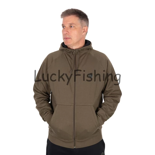 FOX Collection Cipzáras Hoody - Pulóver - Zöld - S