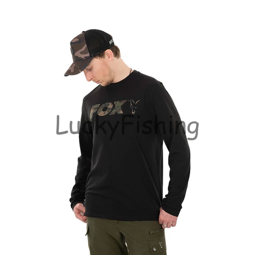 FOX Long Sleeve Black/Camo T-Shirt HOSSZÚ UJJÚ PÓLÓ - S