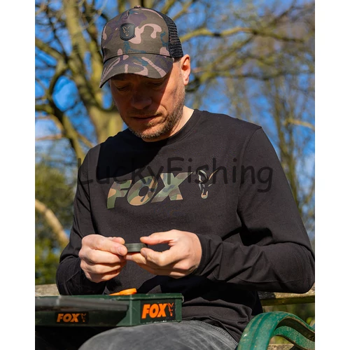 FOX Long Sleeve Black/Camo T-Shirt HOSSZÚ UJJÚ PÓLÓ - S