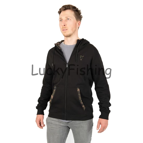 Fox Black/Camo Lightweight Cipzáras Kapucnis Pulóver - S