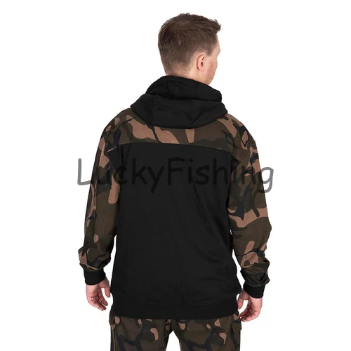 FOX LW Black/Camo Split Zip Hoody Zippzáros Pulóver 2XL