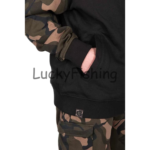 FOX LW Black/Camo Split Zip Hoody Zippzáros Pulóver 2XL