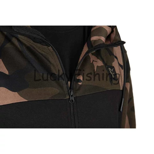 FOX LW Black/Camo Split Zip Hoody Zippzáros Pulóver 2XL