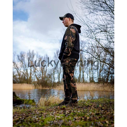 FOX LW Black/Camo Split Zip Hoody Zippzáros Pulóver 2XL