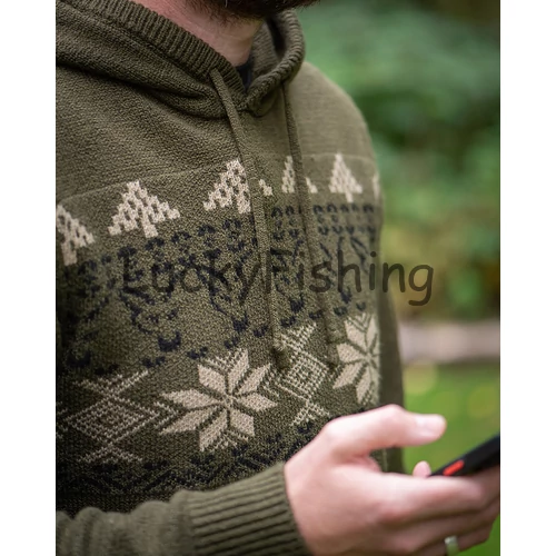 Fox Xmas Hoodie – Karácsonyi kapucnis pulóver - S