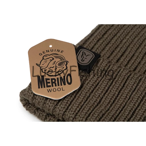 Fox Merino Bobble- Olive Kötött Sapka