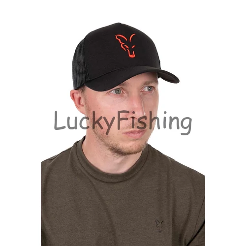 Fox Collection Trucker Cap - Black/Orange - Baseball Sapka