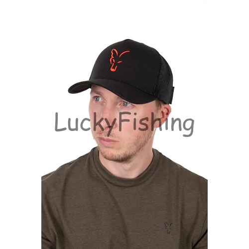 Fox Collection Trucker Cap - Black/Orange - Baseball Sapka