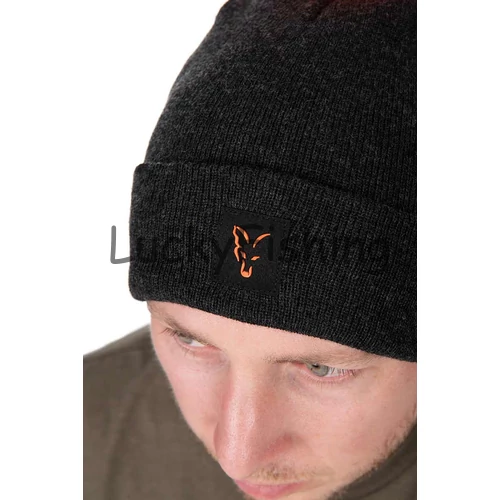Fox Collection Bobble Hat - Black/Orange - Bojtos Sapka