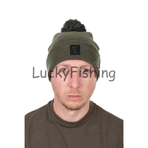 Fox Collection Bobble Hat - Green/Black - Bojtos Sapka