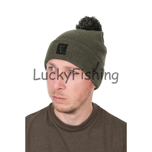Fox Collection Bobble Hat - Green/Black - Bojtos Sapka