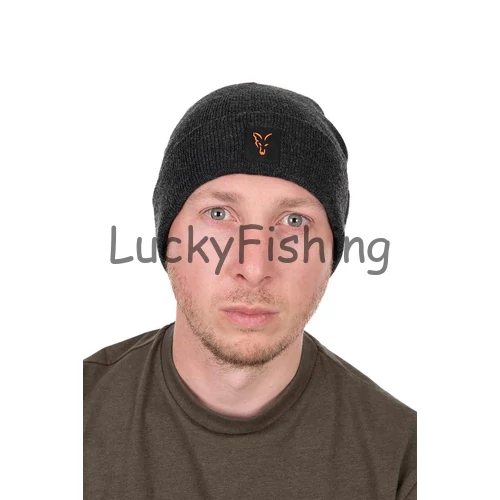 Fox Collection Beanie - Black/Orange - Meleg Sapka