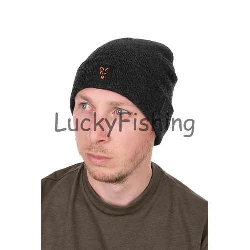 Fox Collection Beanie - Black/Orange - Meleg Sapka