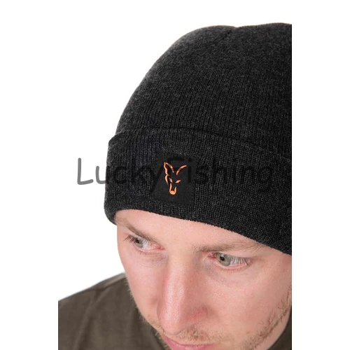 Fox Collection Beanie - Black/Orange - Meleg Sapka