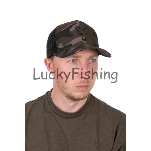 Fox Black Camo Trucker Cap Baseball Sapka