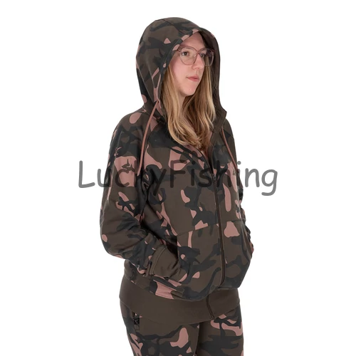 Fox Womens Camo Zipped Hoodie Női Cipzáras Kapucnis Pulóver - L 16-18