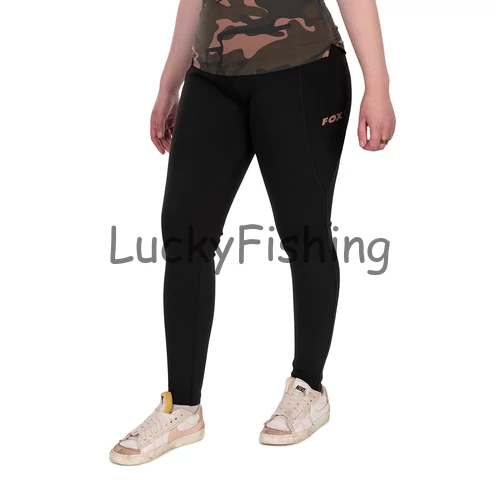 Fox Women's Black Lined Leggings Női Bélelt Cicanadrág - L 16-18