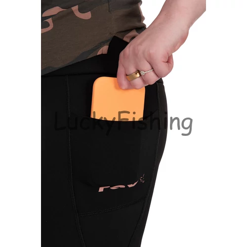 Fox Women's Black Lined Leggings Női Bélelt Cicanadrág - L 16-18