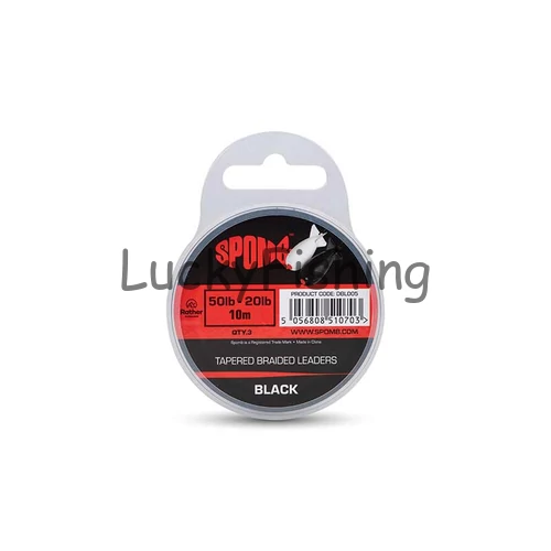 Fox Spomb Tapered Braided Leaders Felvastagodó Fonott Dobóelőtét Zsinór Fekete 3x10m 0.20mm-0.38mm