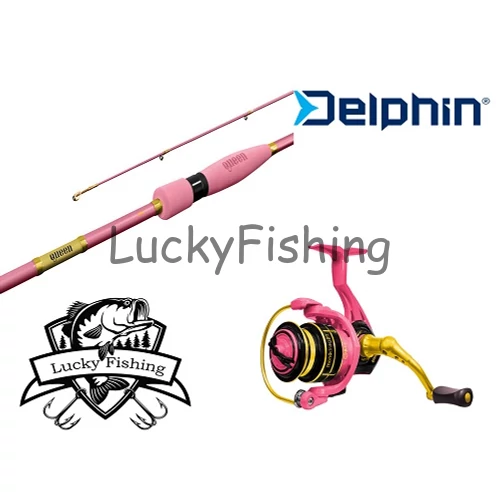 LuckyFishing Delphin Rózsaszín Pergető Horgász Szett