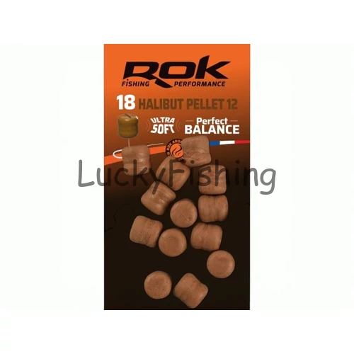 ROK Halibut Pellet 12mm - balanszírozott 18db/bliszter - Barna