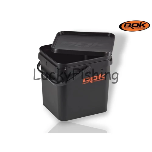 ROK Szögletes Keverő Edény Vödör Fedéllel - SQUARE BUCKET with soft cover 17L - Fekete