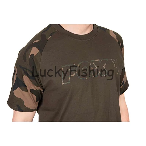 FOX Khaki/Camo Outline T-Póló - 2XL