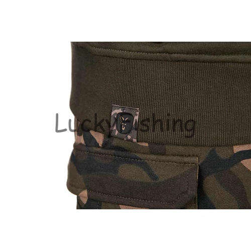 FOX LW Khaki/Camo Split Zip Hoody-Cipzáros Kapucnis Pulóver - S