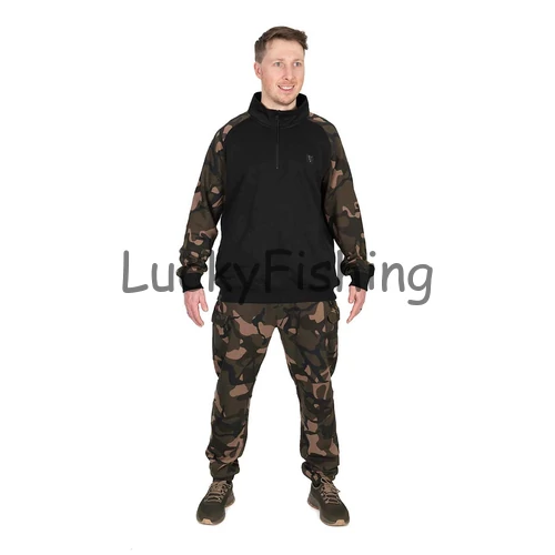 FOX LW Black/Camo QTR Zip - Cipzáros Pulóver - M