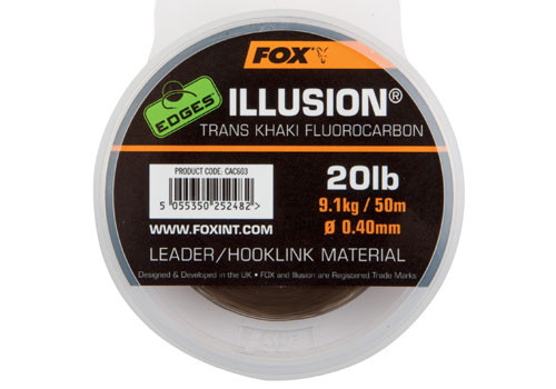 Fox EDGES™ Illusion® - Trans Khaki 20Lb 0.40Mm Fluorocarbon Előke Zsinór