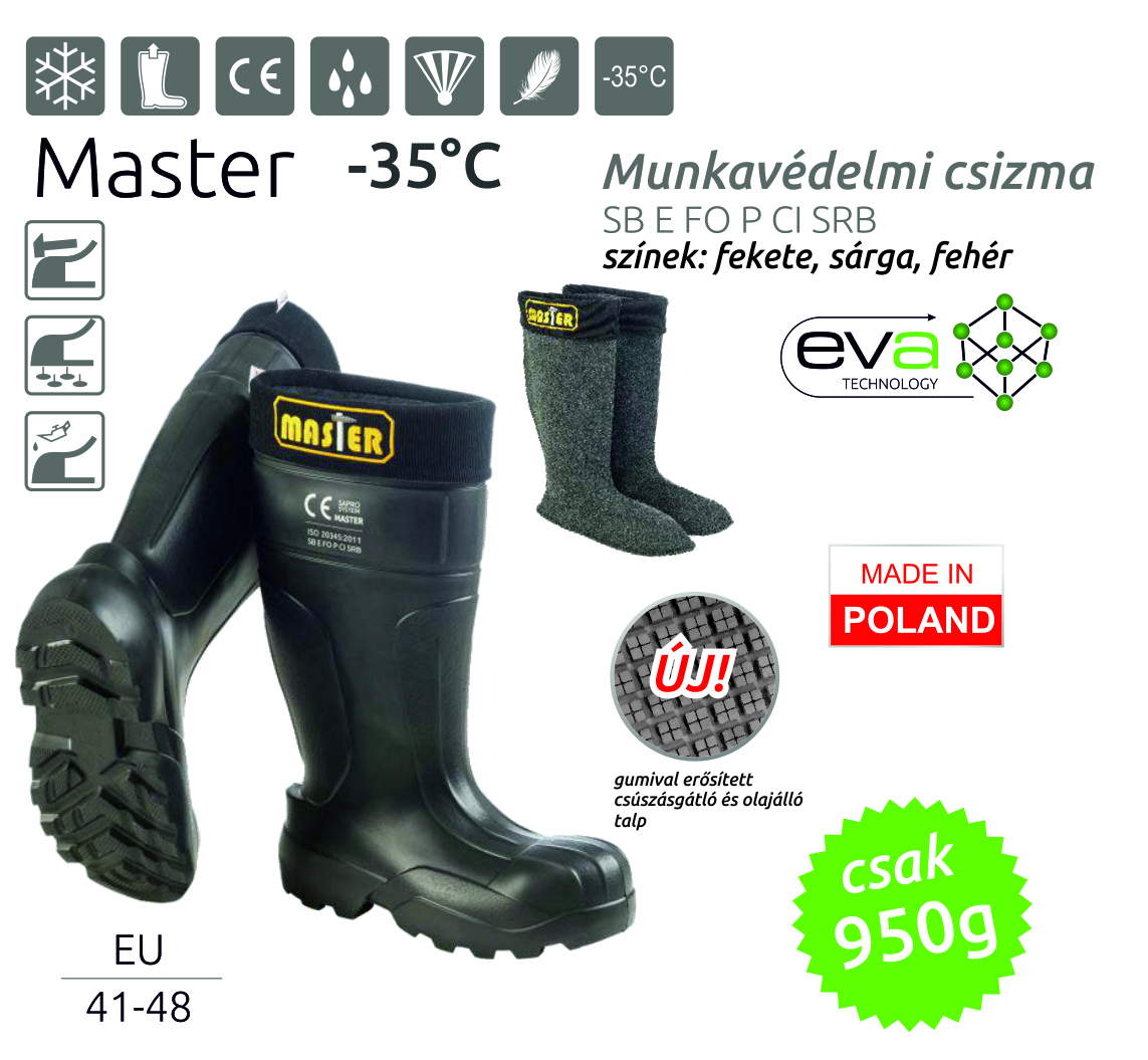 Camminare – MASTER EVA munkavédelmi csizma FEKETE (-35°C) Méret: 42