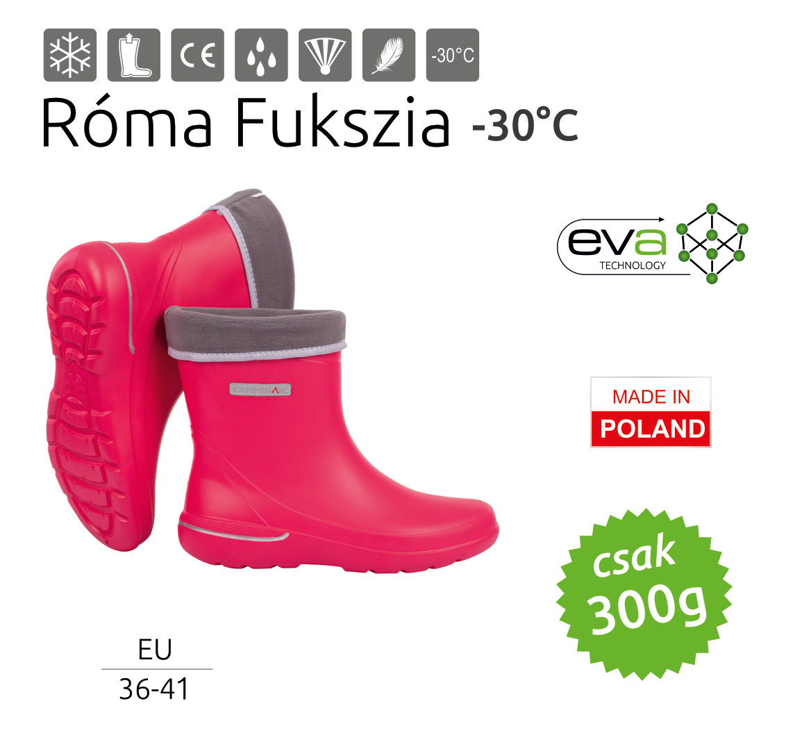 Camminare – Róma női EVA csizma Fukszia  (-30°C) Méret: 38