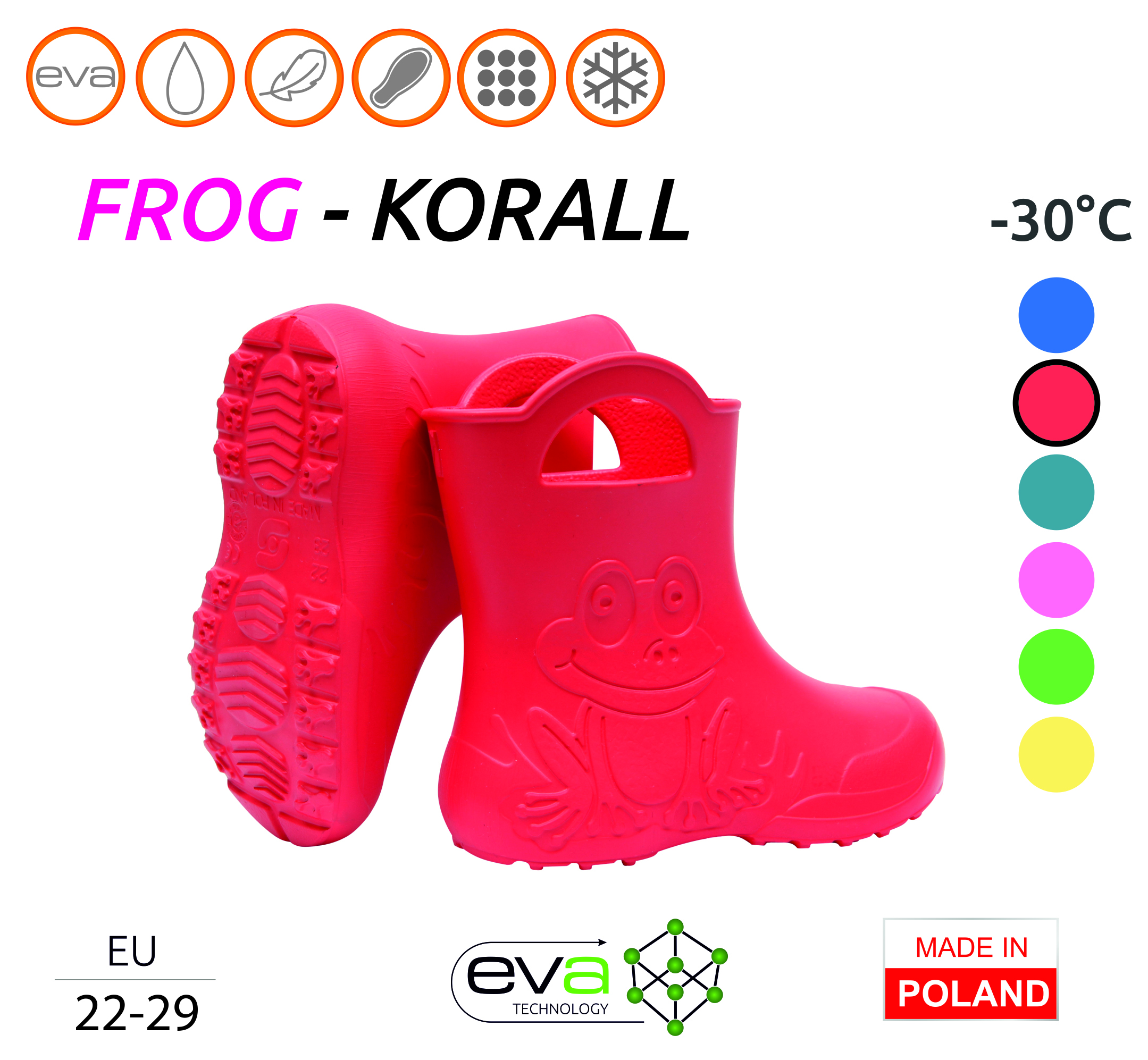 Camminare – Frog EVA gyerekcsizma Koral (-30°C) 22/23