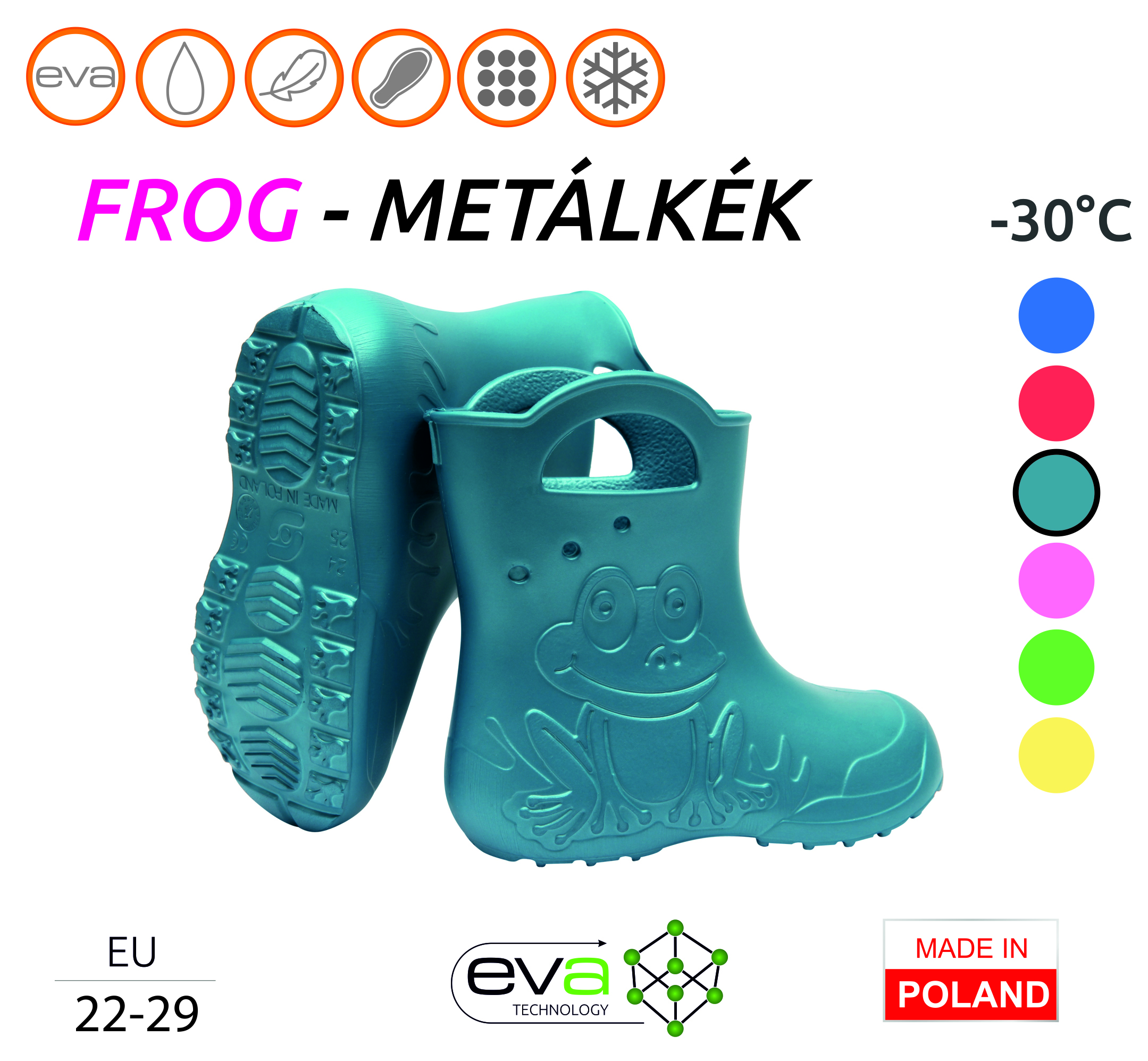 Camminare – Frog EVA gyerekcsizma METÁLKÉK (-30°C) 24/25