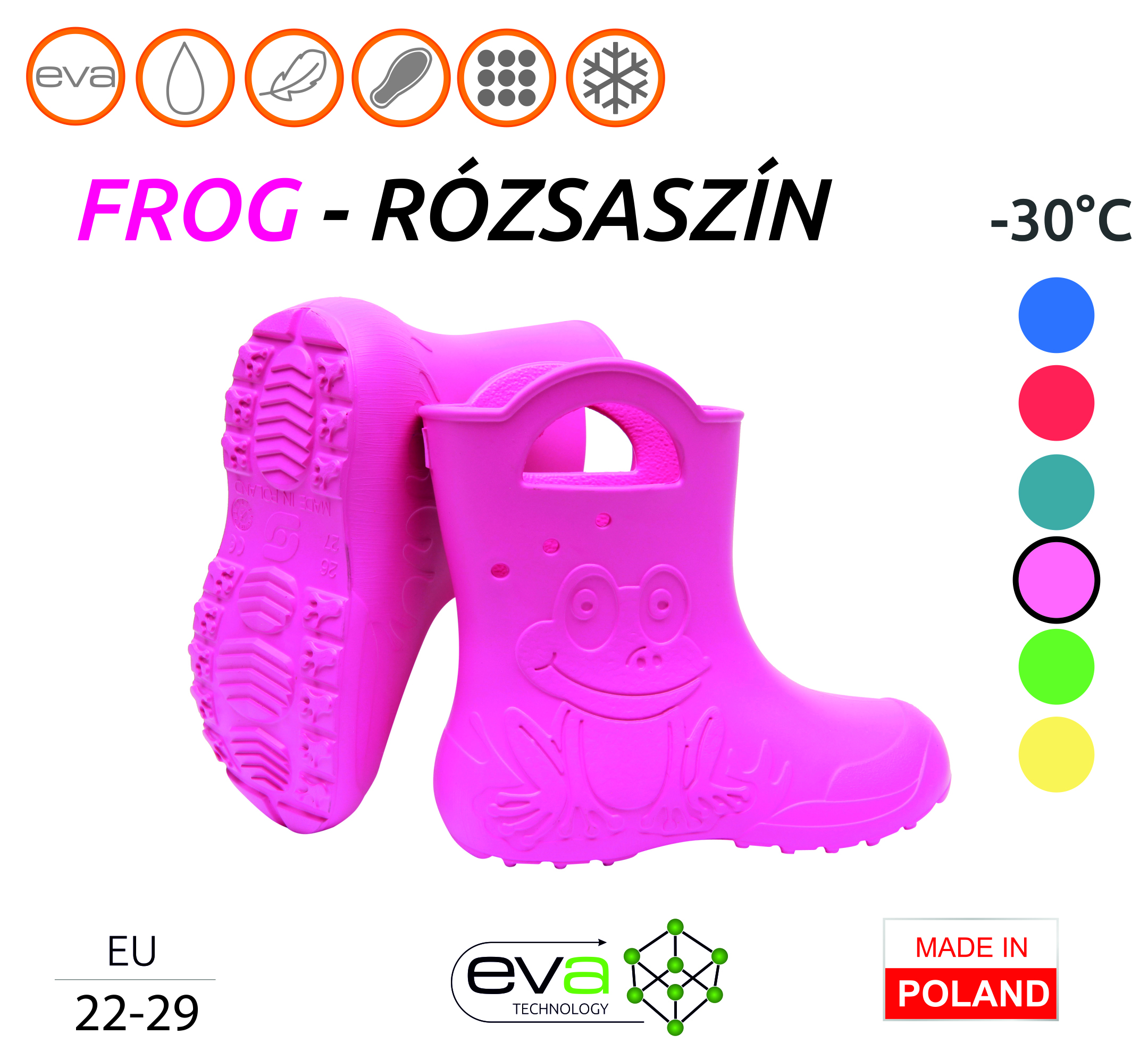 Camminare – Frog EVA gyerekcsizma RÓZSASZÍN (-30°C) 28/29