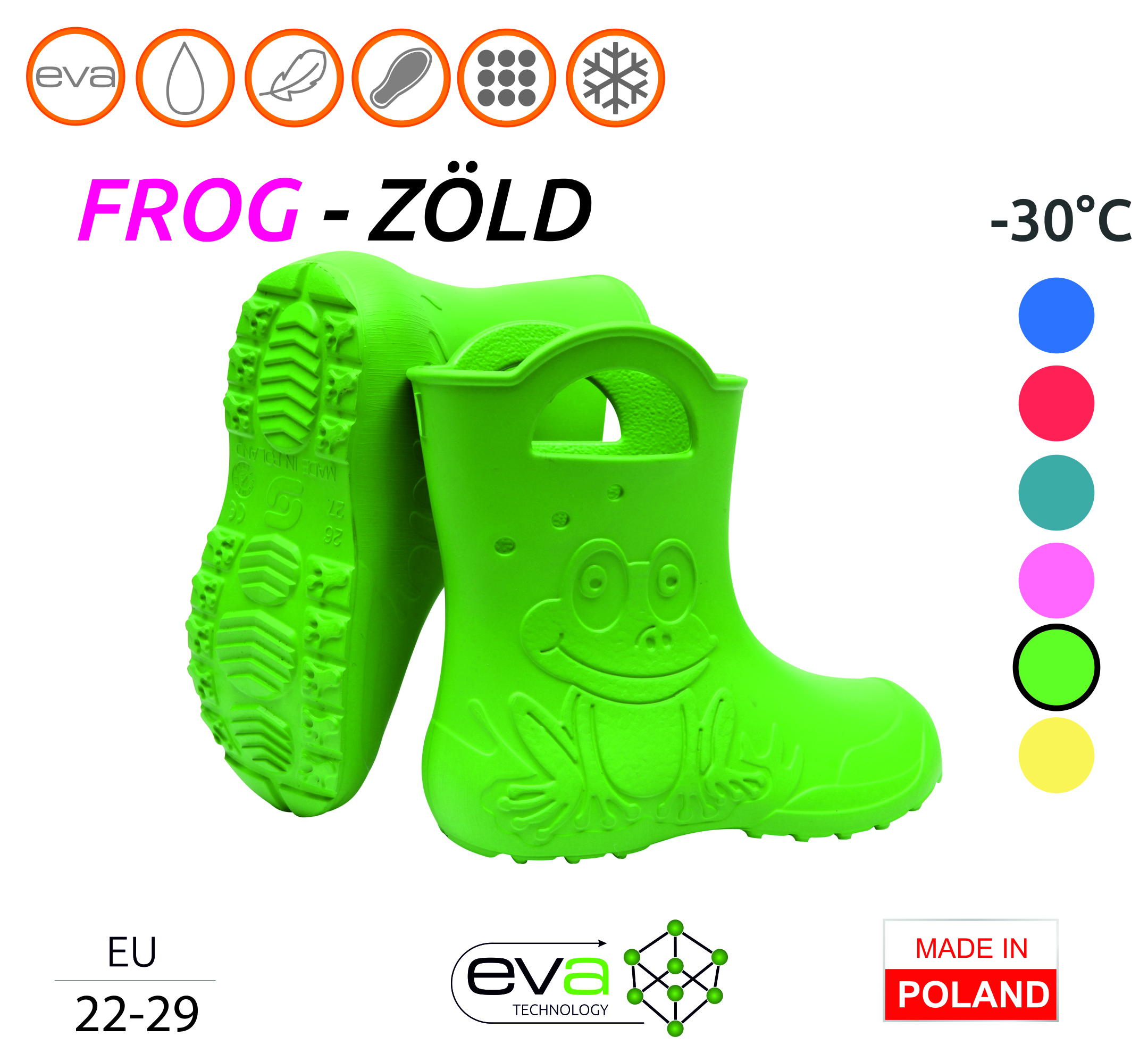 Camminare – Frog EVA gyerekcsizma ZÖLD (-30°C) 22/23