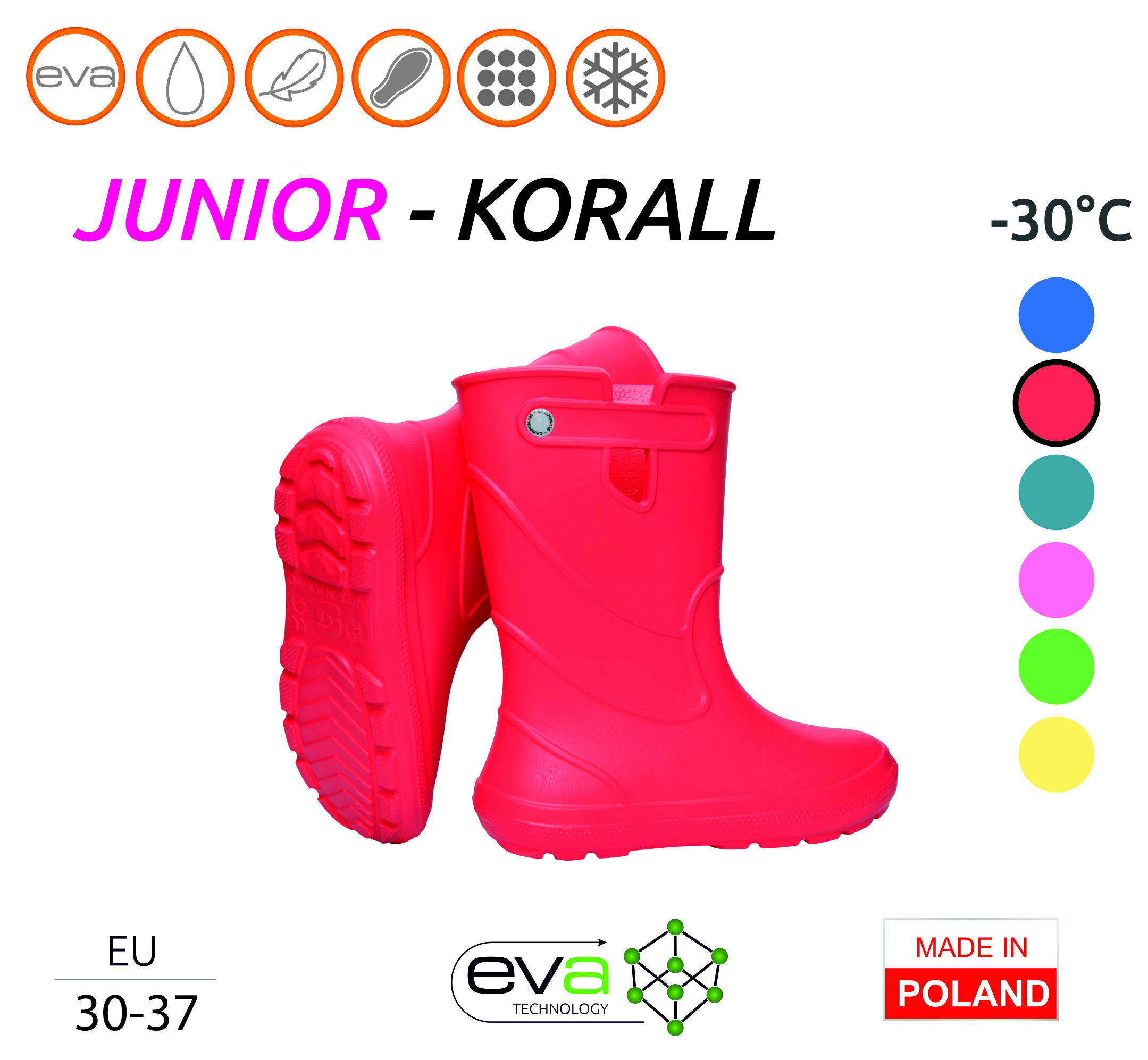 Camminare – Junior EVA gyerekcsizma KORALL (-30°C) Méret: 32-33