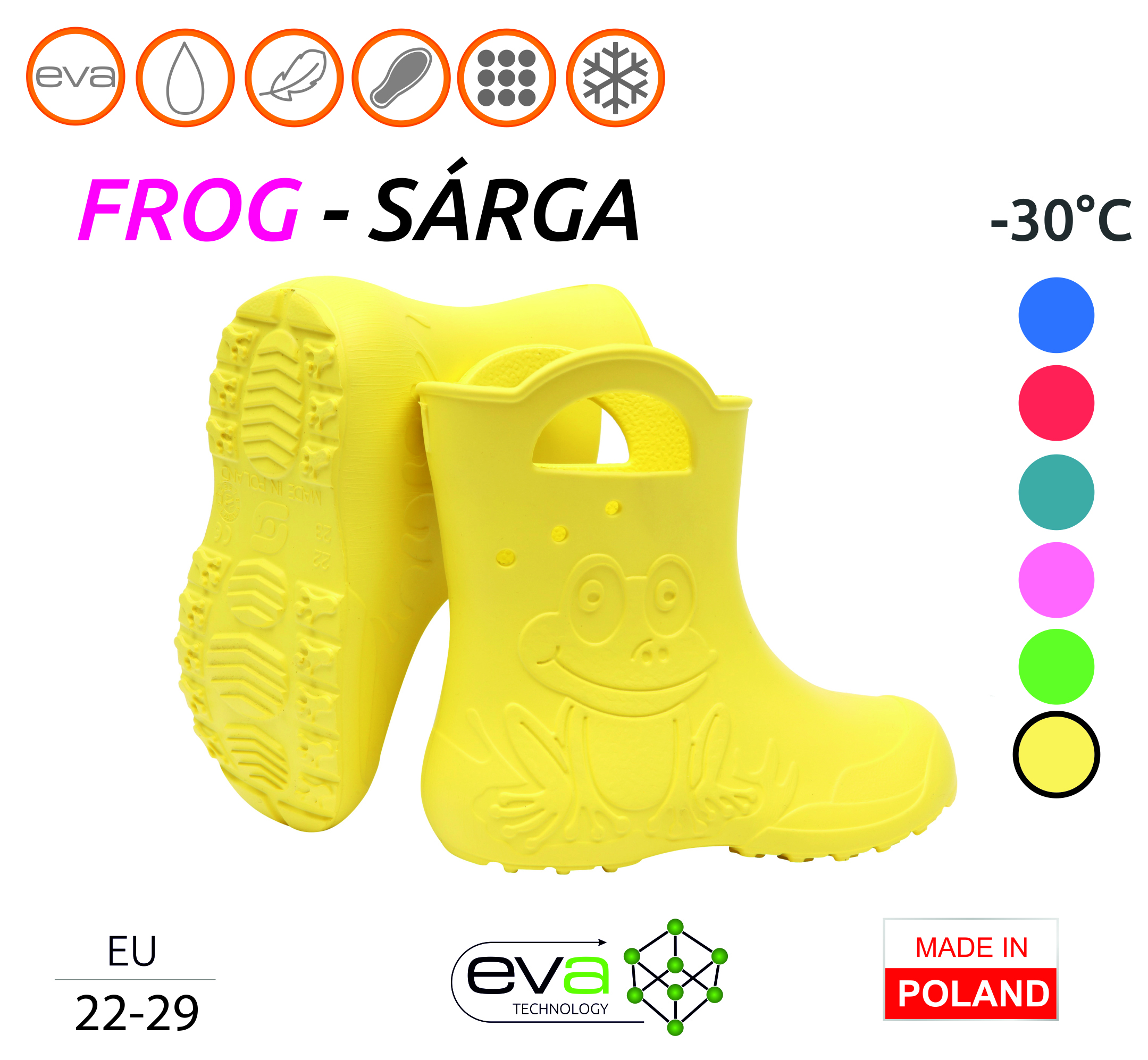 Camminare – Frog EVA gyerekcsizma SÁRGA (-30°C) 24/25